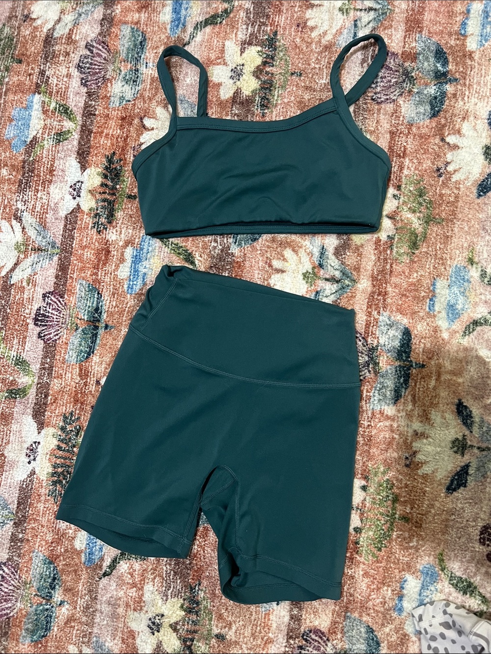 PARAGON Dark Teal Active Bralette & High-Rise Bike Shorts Set